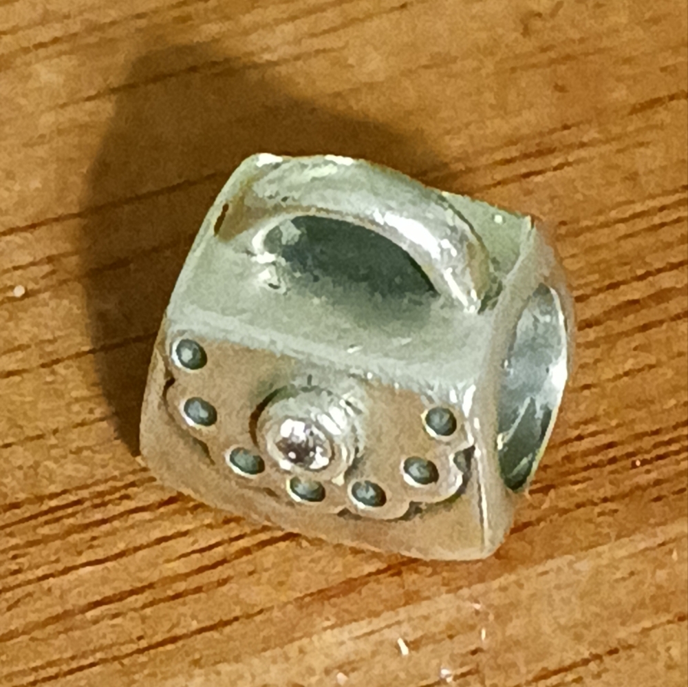 Pandora Sterling Silver Crystal Embellished  Handbag Charm Retired